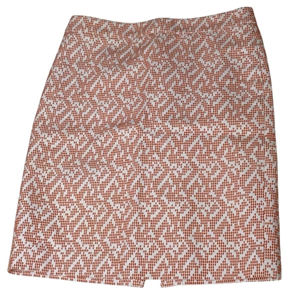 J. Crew Orange Textured Print Pencil Skirt size 2. Like new.